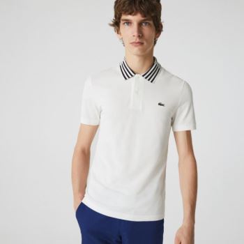 Lacoste Lacoste Slim Fit Stretch Piqué Heritage Polo - Polo Pánské Bílé | CZ-bvzehQ